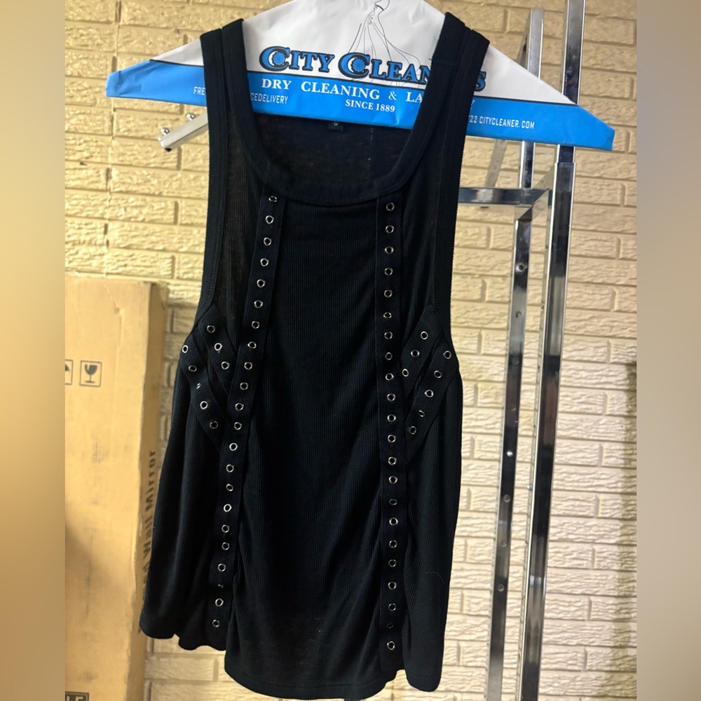 Express Black Sleeveless Top with studs detail size XS
MA